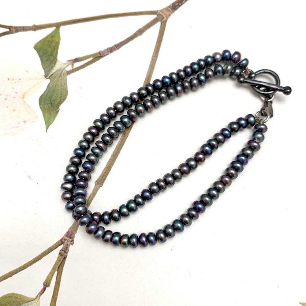 Genuine Freshwater Pearls Double Loop Bracelet
